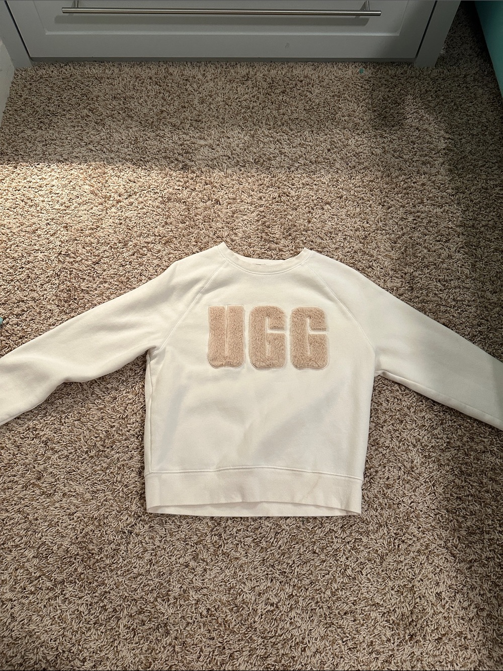 UGG Cream Crewneck Sweatshirt with Plush Logo